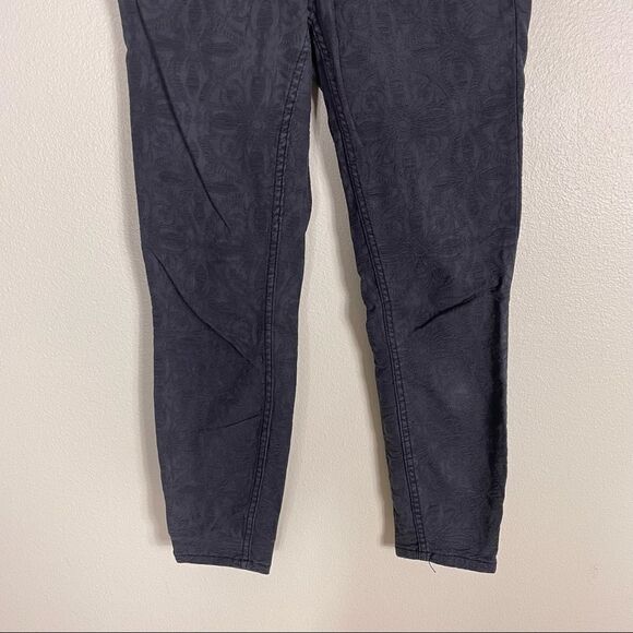 Pilcro & The Letterpress | Anthro Grey/Blue Patterned High Waisted Skinny Pants - Picture 5 of 10